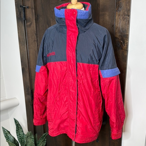 Vintage Columbia bugaboo Red and Gray Jacket fleece lined zip up - Picture 1 of 16